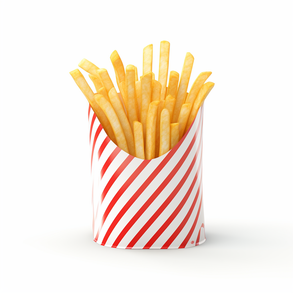 French fries in white packet