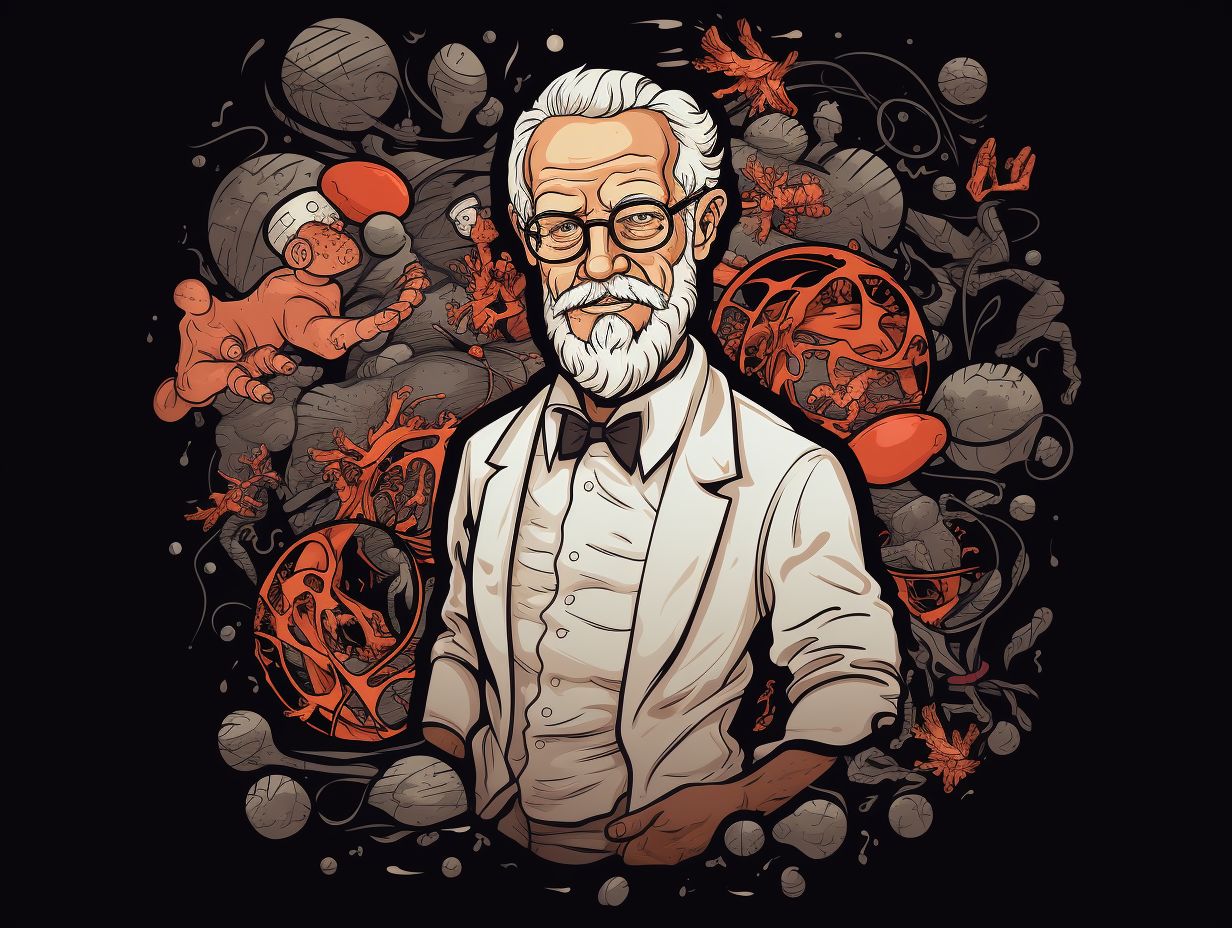 Sigmund Freud shirt design illustration