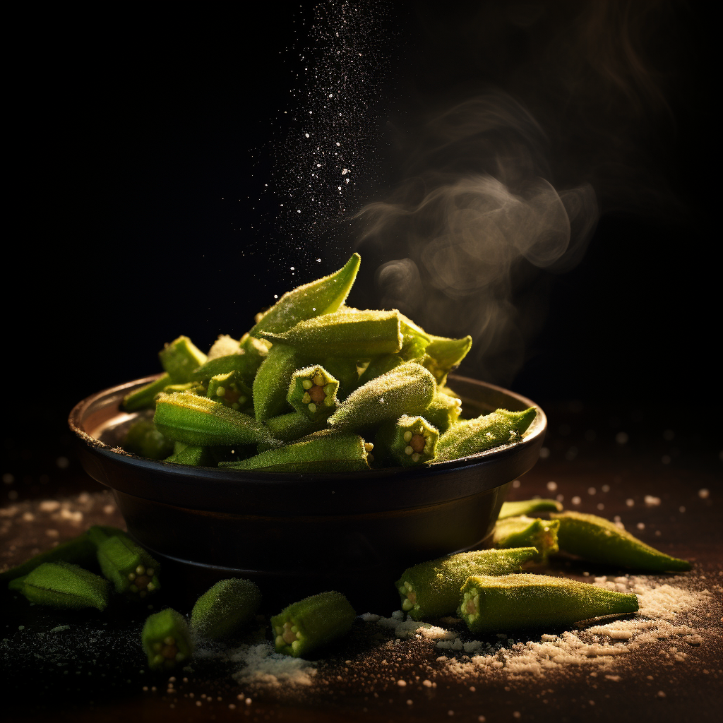 Close up of crispy fried okra