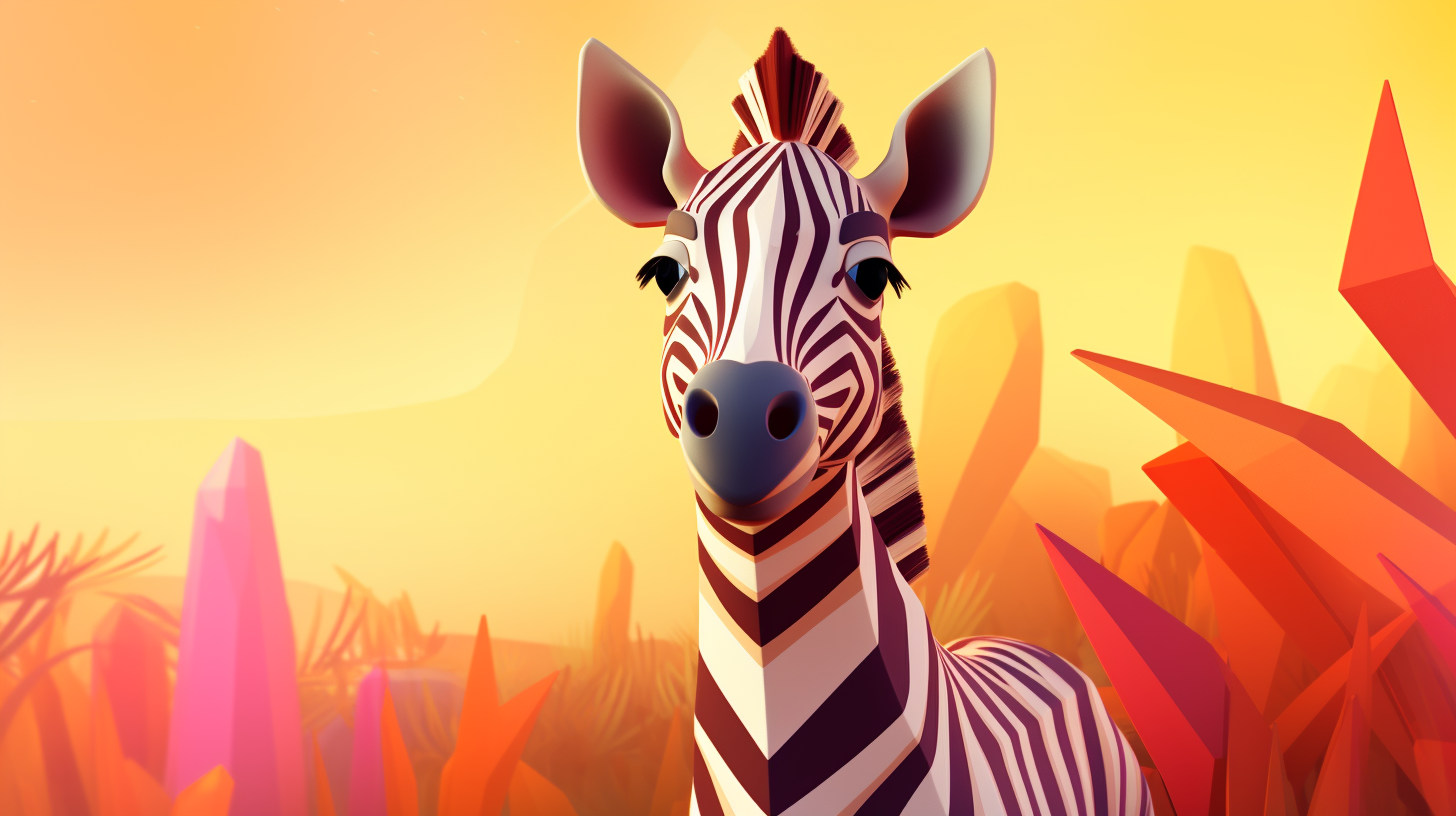 Friendly zebra in savanna