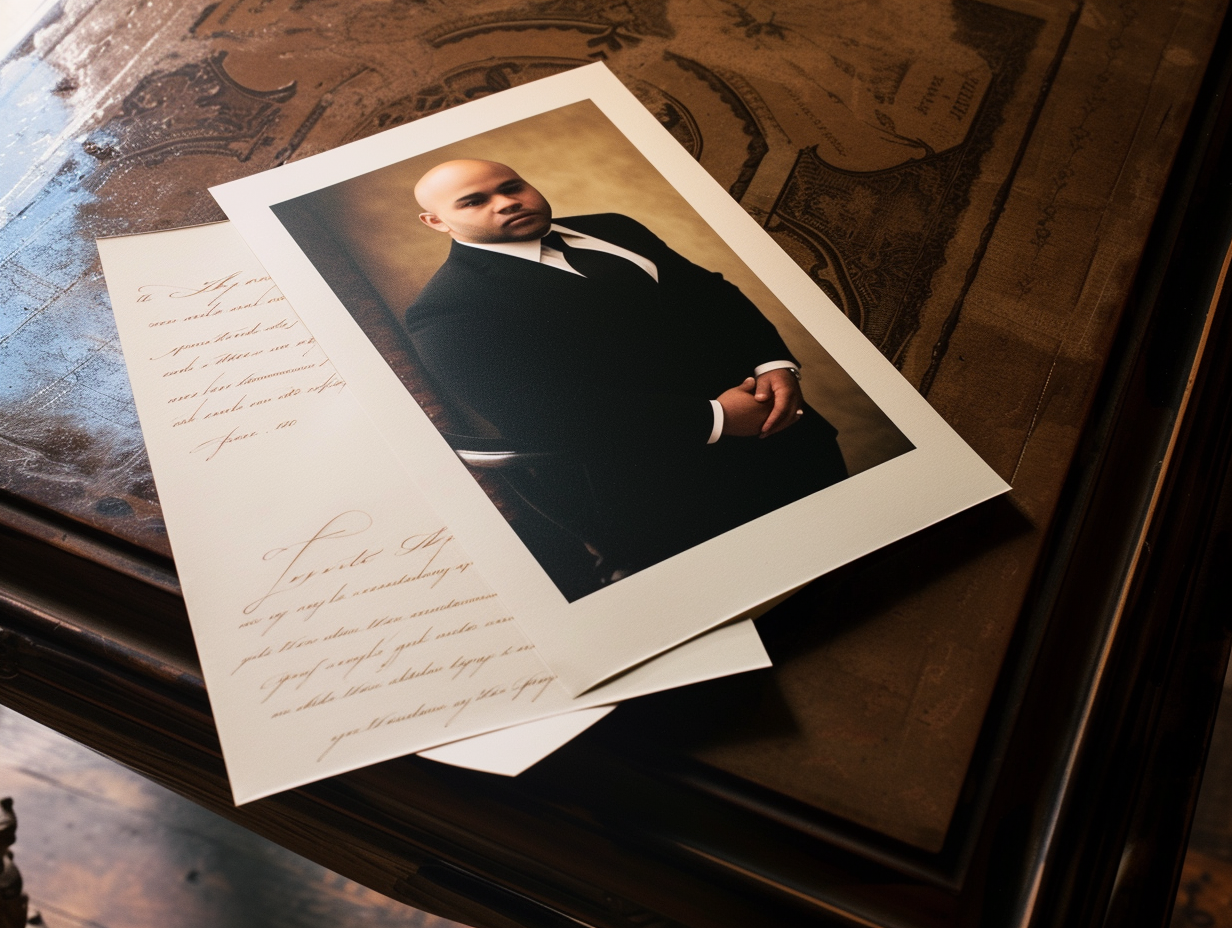 Biracial Man in Formal Funeral Program