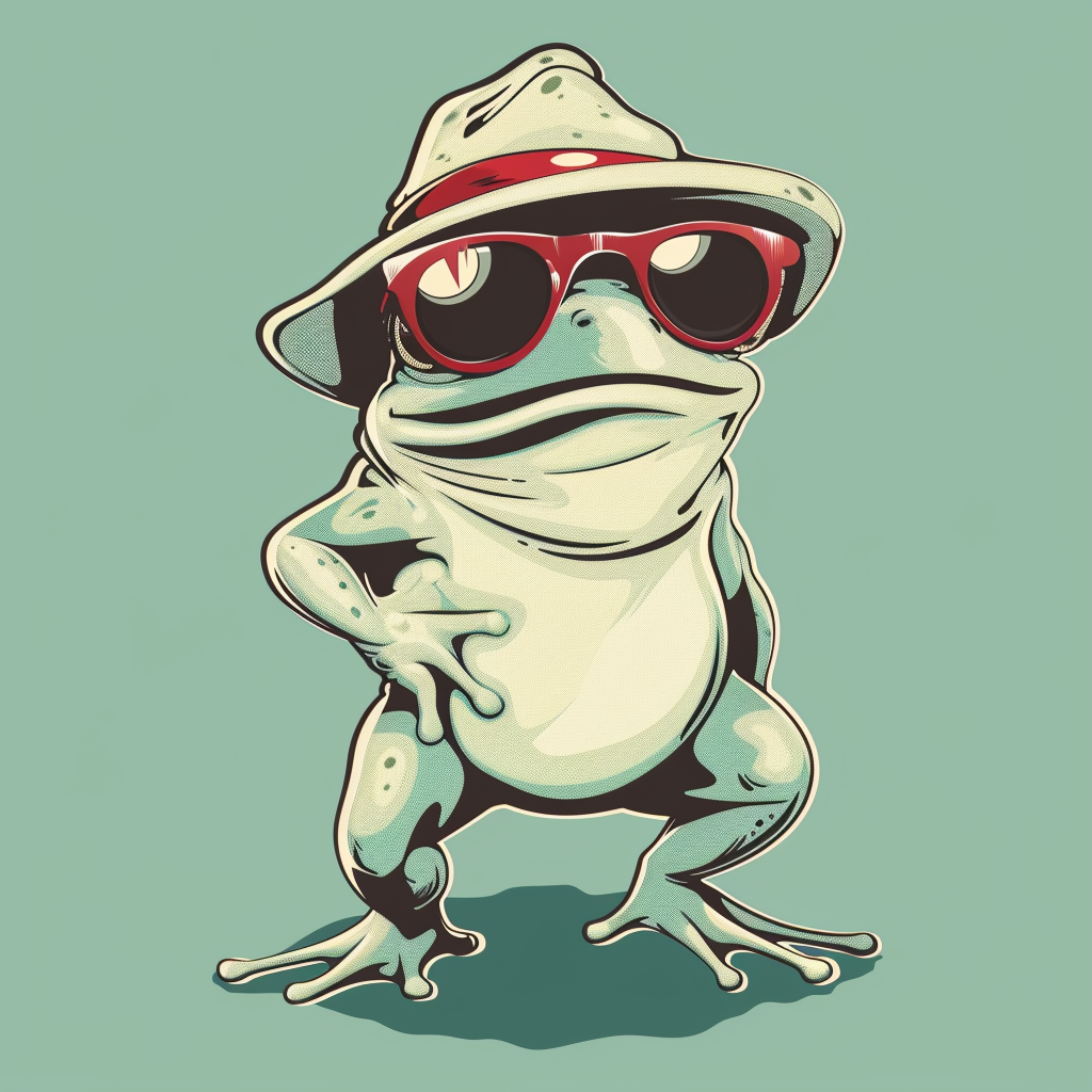 Funky Frog Character Illustration