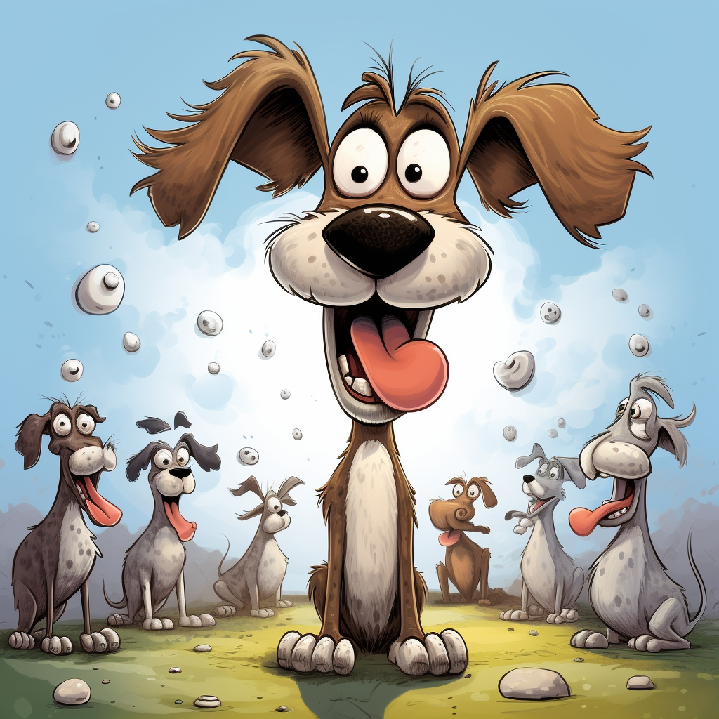 Funny dog cartoon illustration