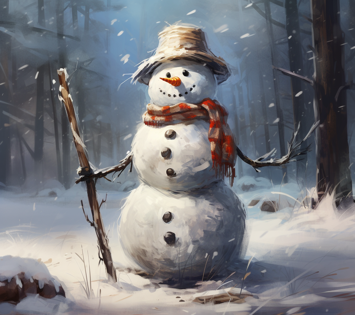 Funny snowman sketch image