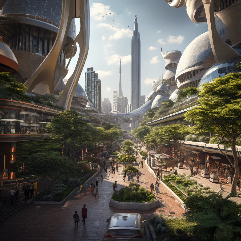 Futuristic cityscape in Nairobi