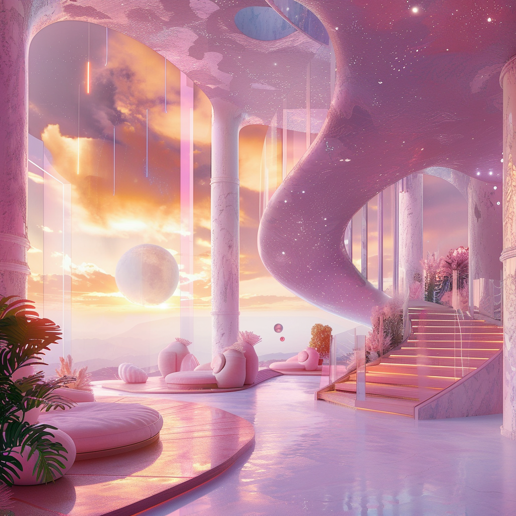 futuristic sky scene with soft colors