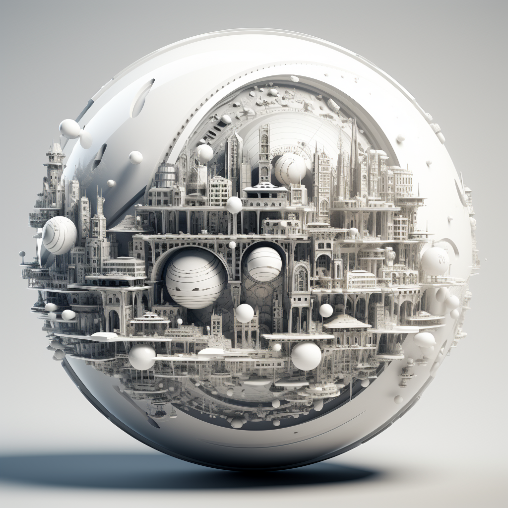 Black and white globe of futuristic games