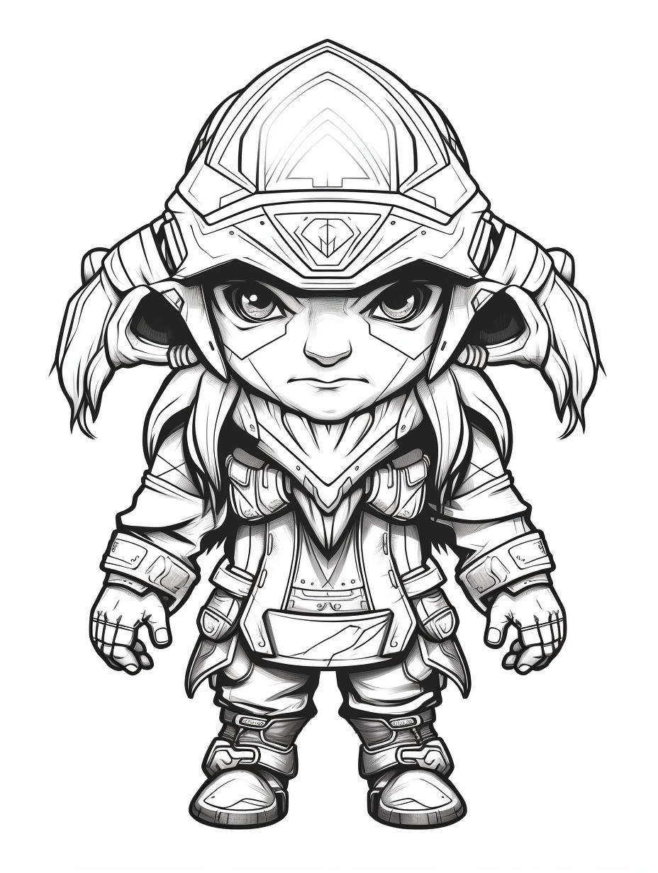 Simple black outline of futuristic gnome