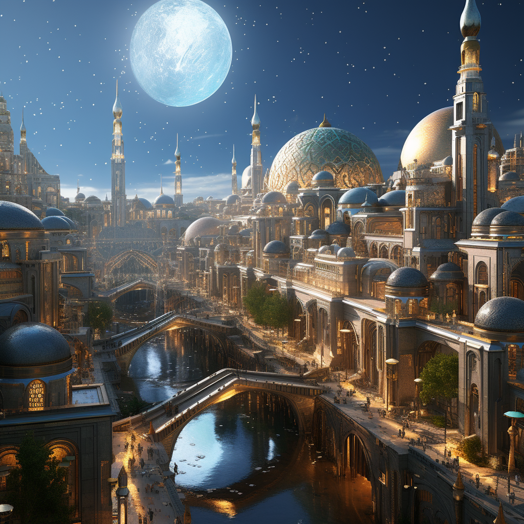 Futuristic Morrocan High Fantasy Cityscape