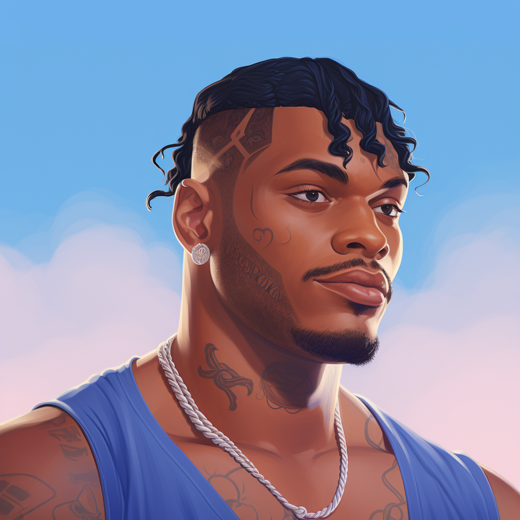 Male Gangster Crip Portrait