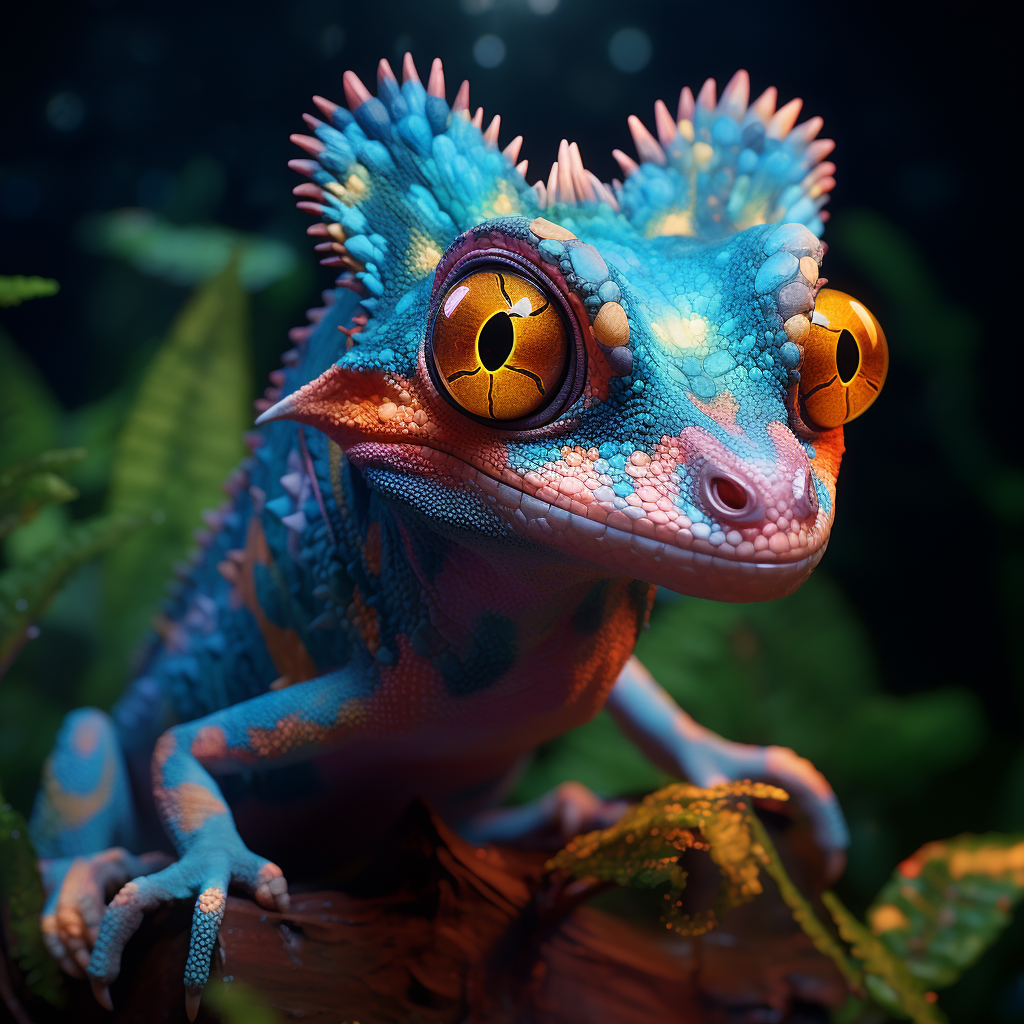 Colorful gecko on leaf