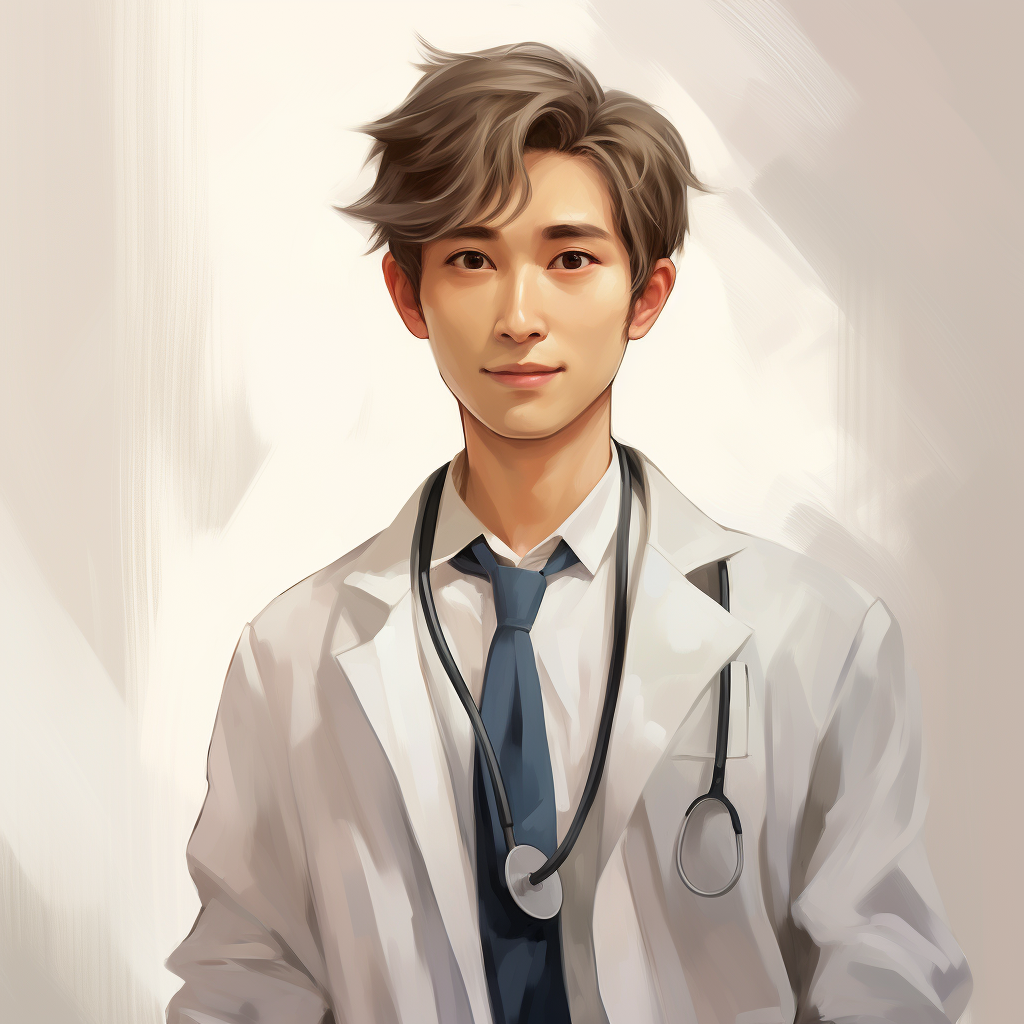 Japanese doctor speaking with smile