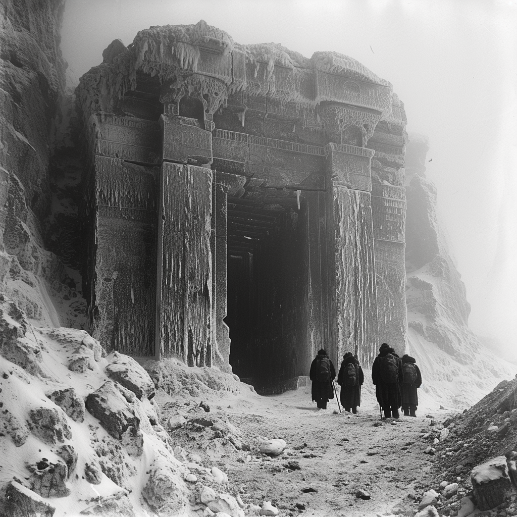 German Antarctic Explorers in Ancient Temple