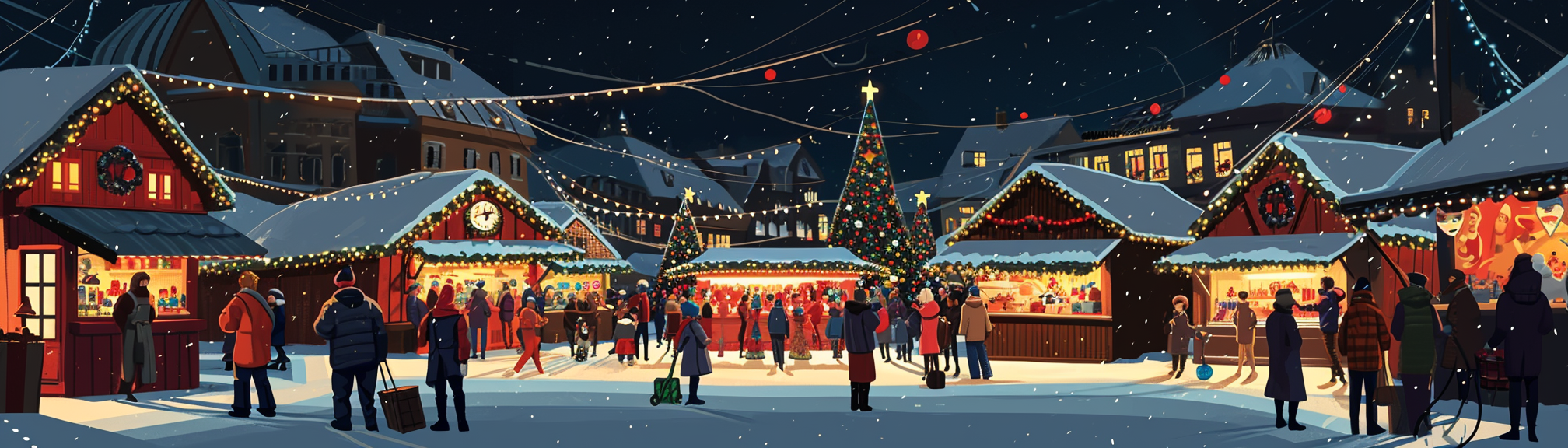 German Christmas Market Illustration