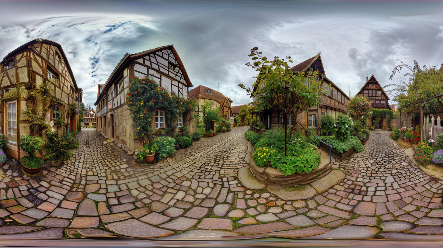 Historic German village in 360 view