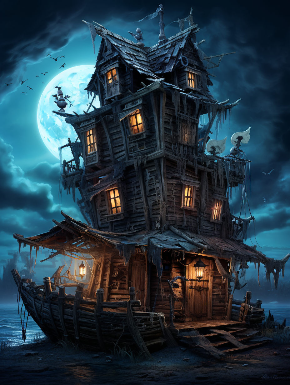 The Ghastly Galleon  Pirate Haunted House Poster