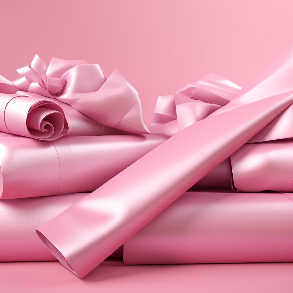 Gift wrap rolls on pink background