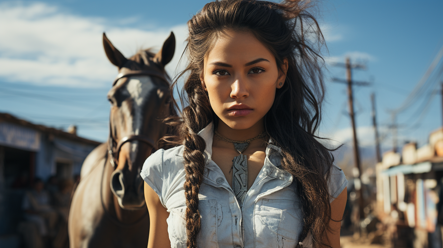 Girl doing handstand on horseback