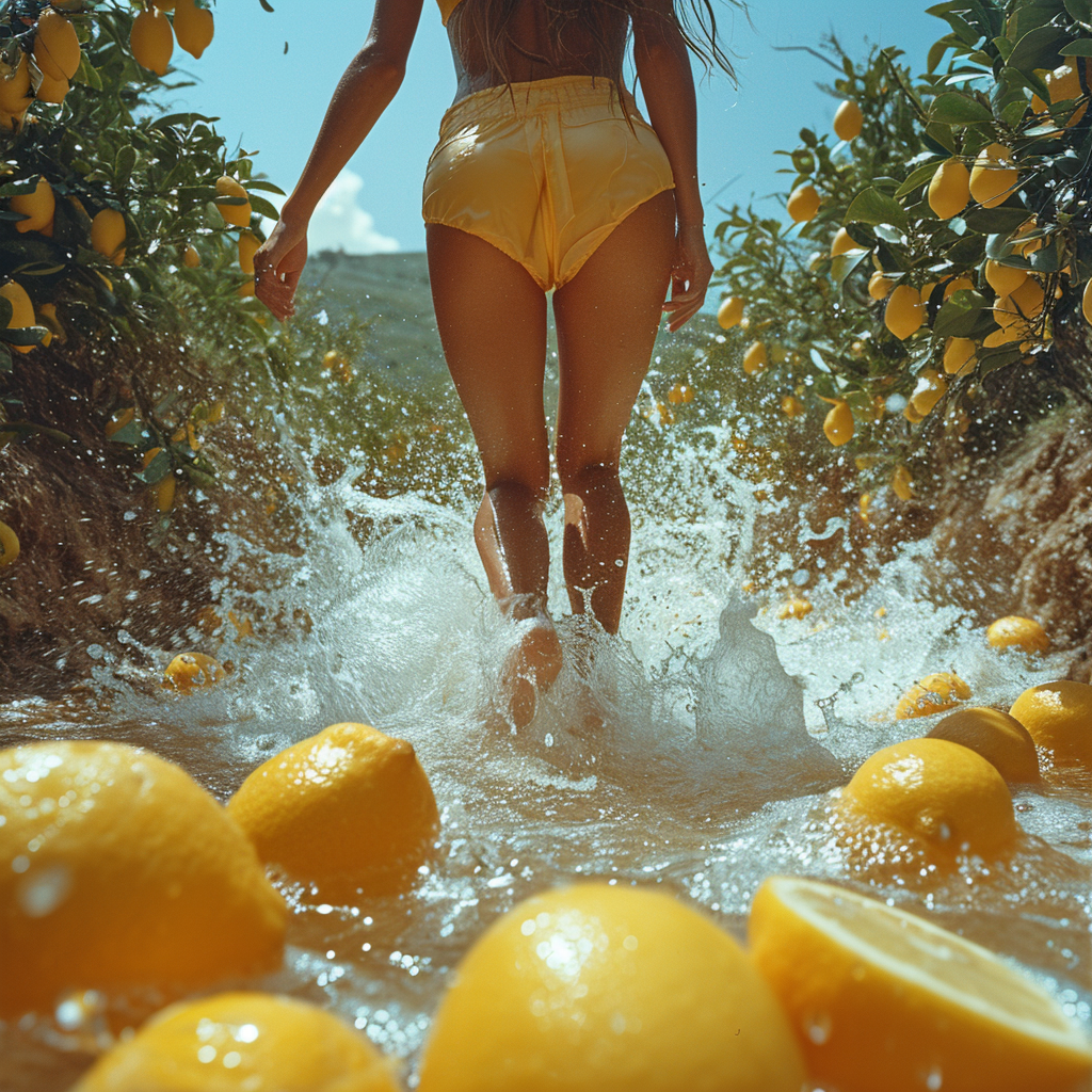 Girl Running on Sandy Beach