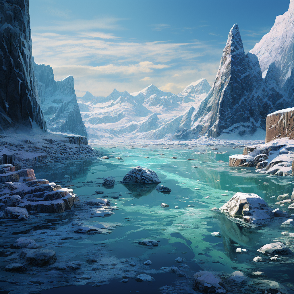 Melting glaciers during ice age