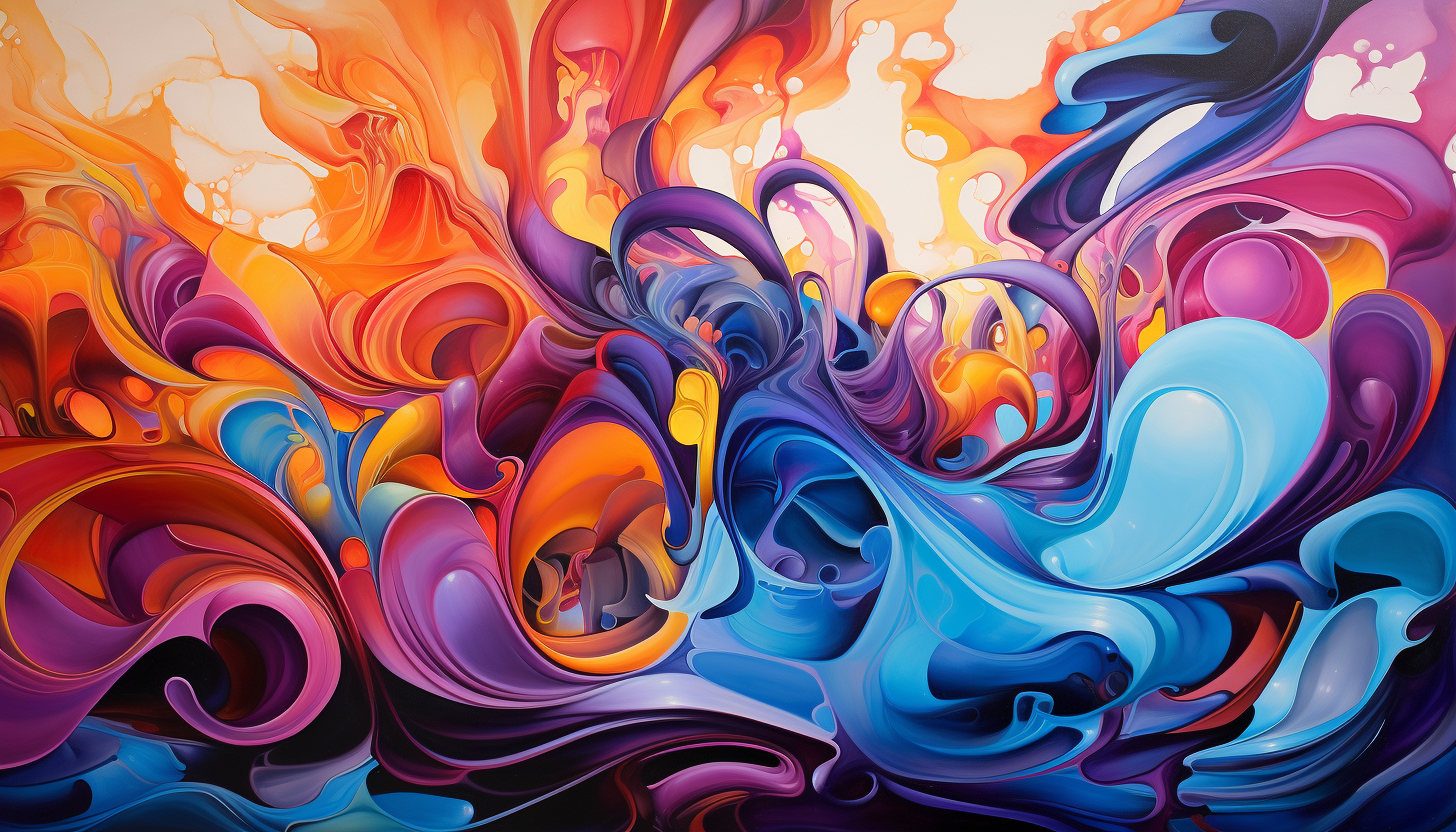 Colorful abstract art painting with glowing colors