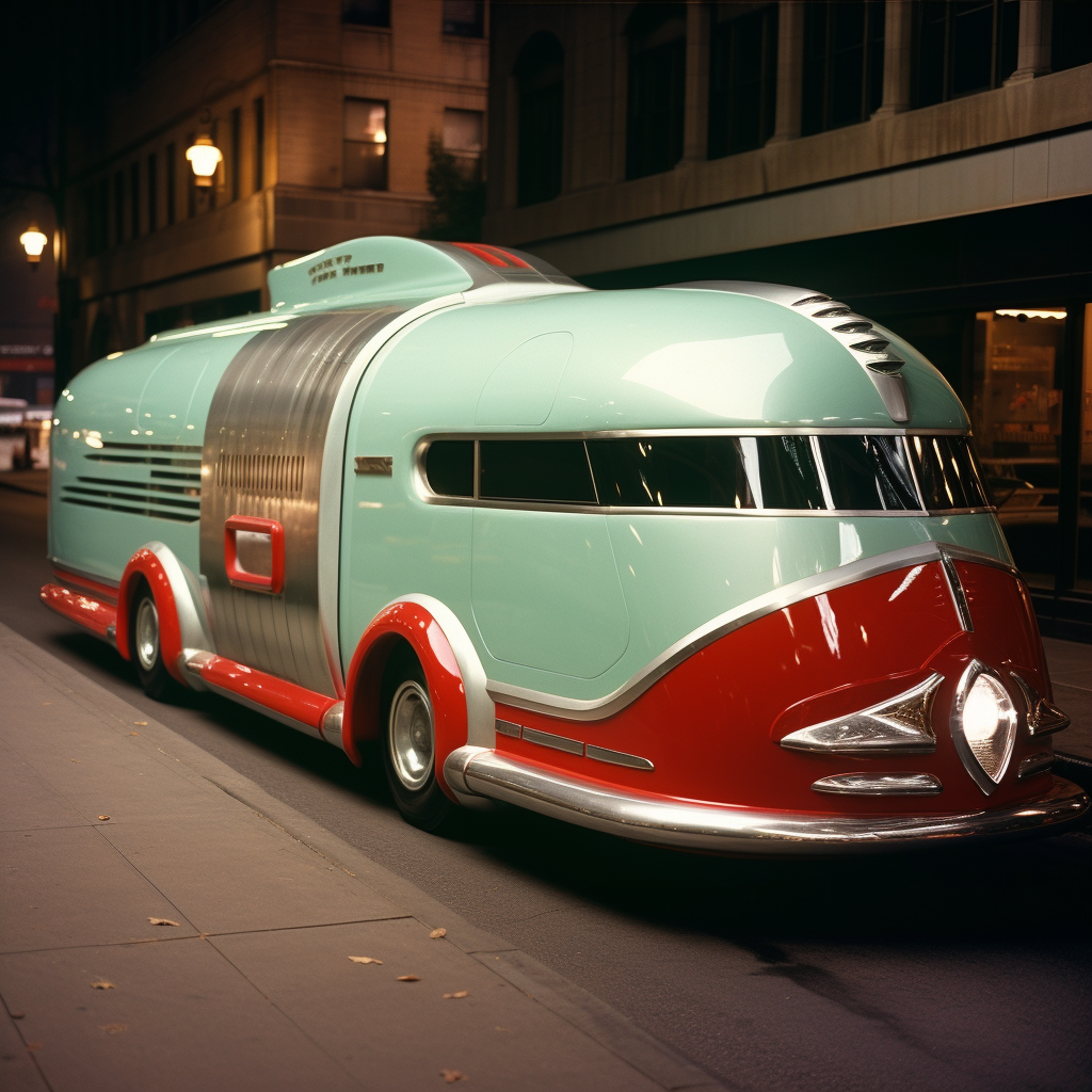 GM Futurliner with robot painted on side