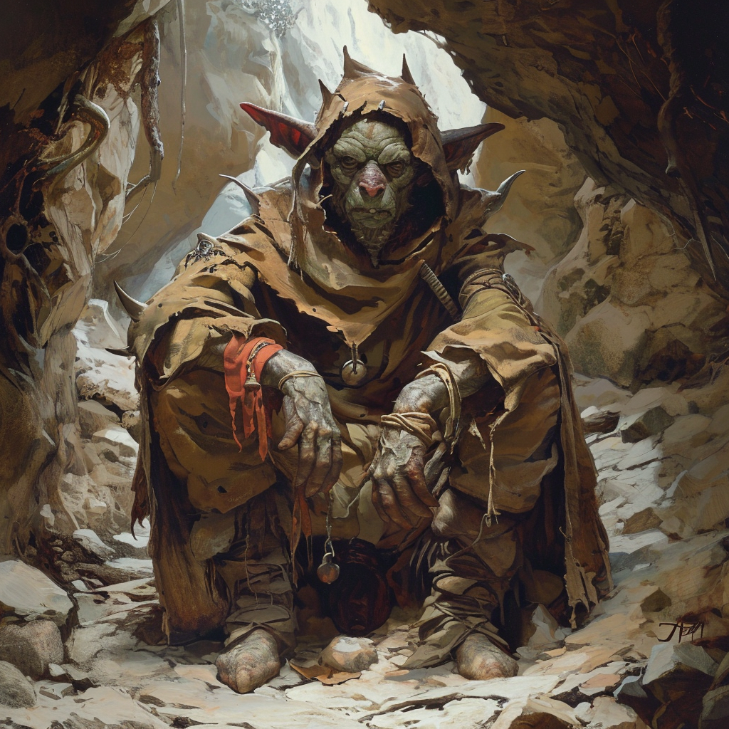 Goblin Hobo in Medieval Rags and Fungus