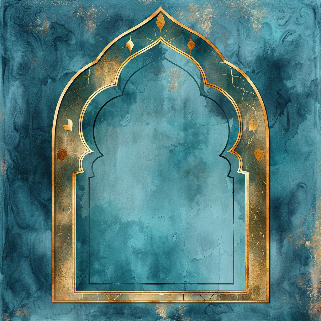 elegant gold arabic arch frame