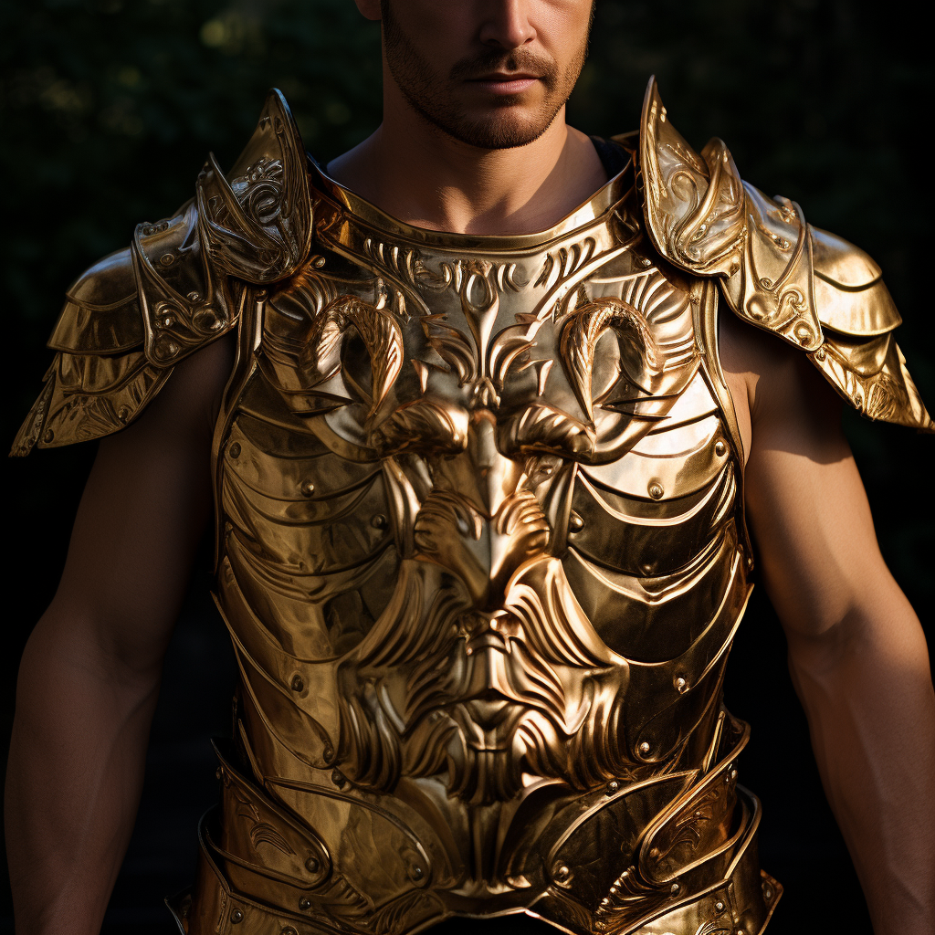 Shiny gold muscle hoplite cuirass