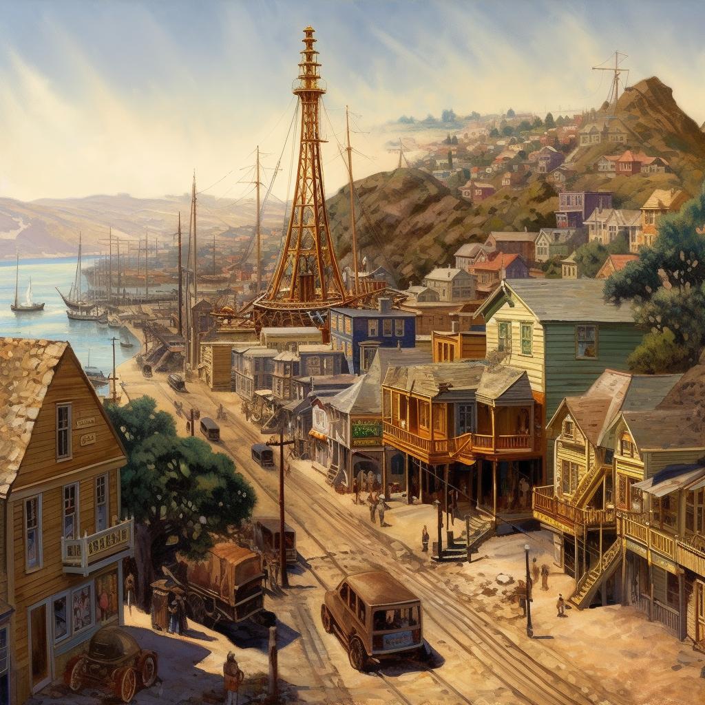 Painting of Gold Rush San Francisco