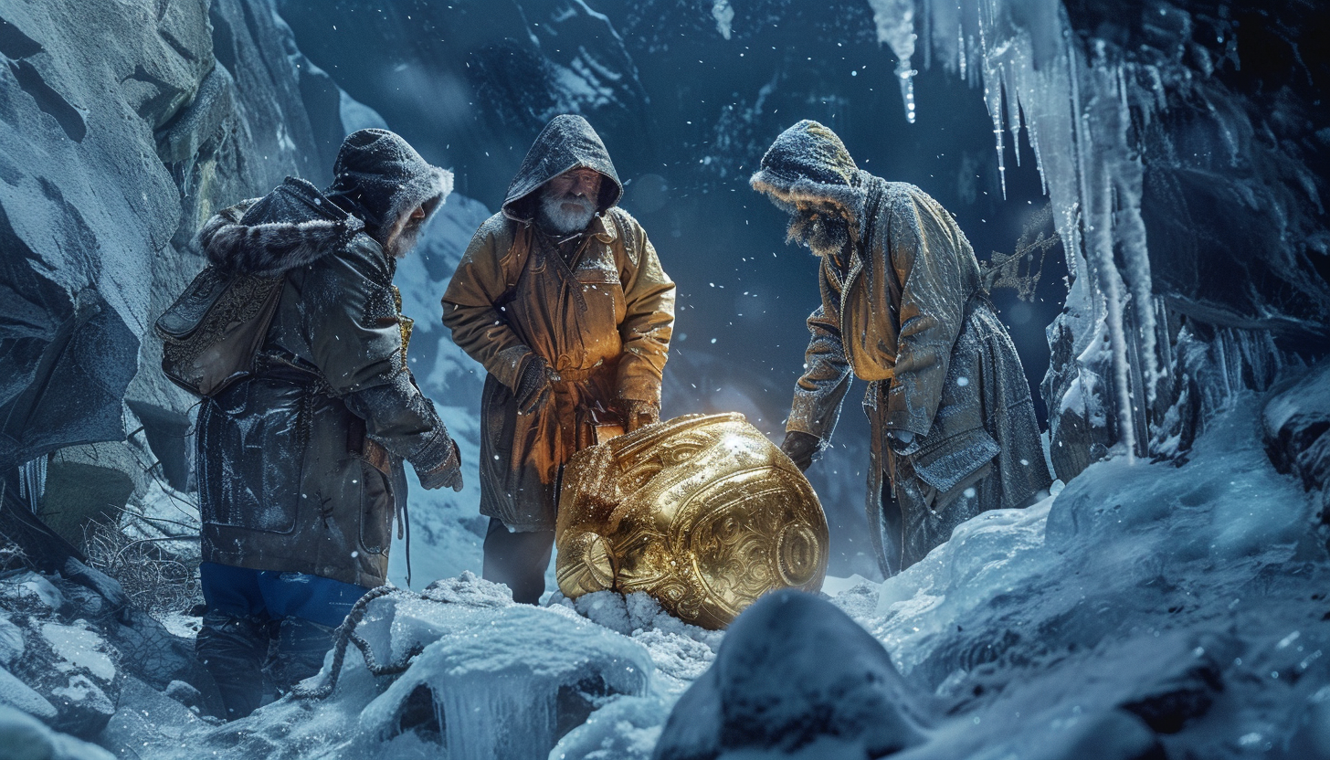 Golden Helmet in Ice Hole