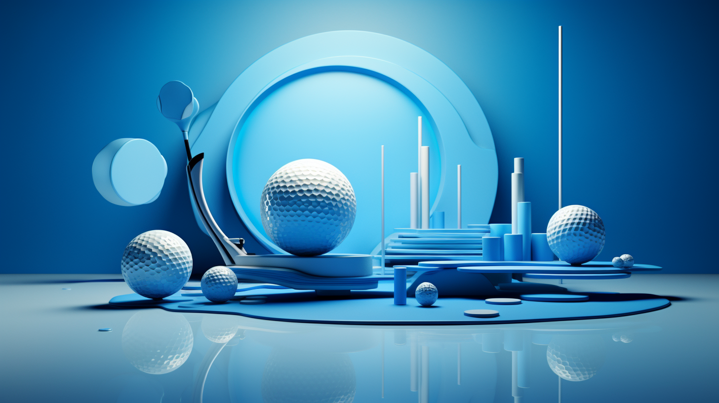 Vibrant golf blue art scene