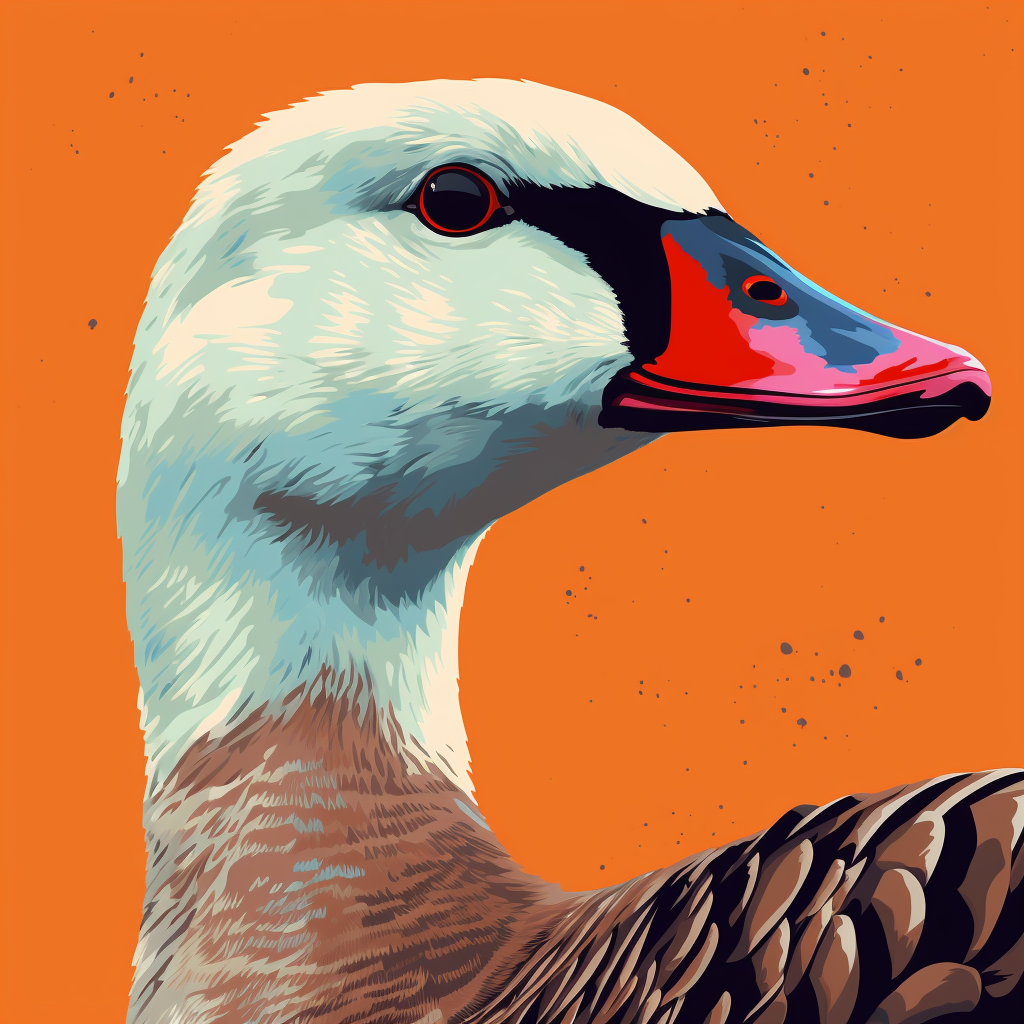 Flat Popart Goose Portrait Illustration