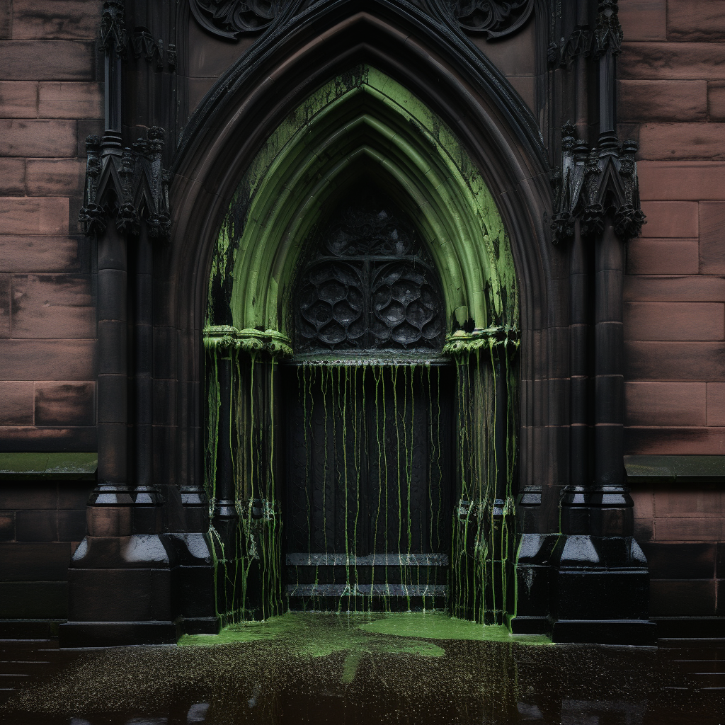 Gothic church with oozing slime