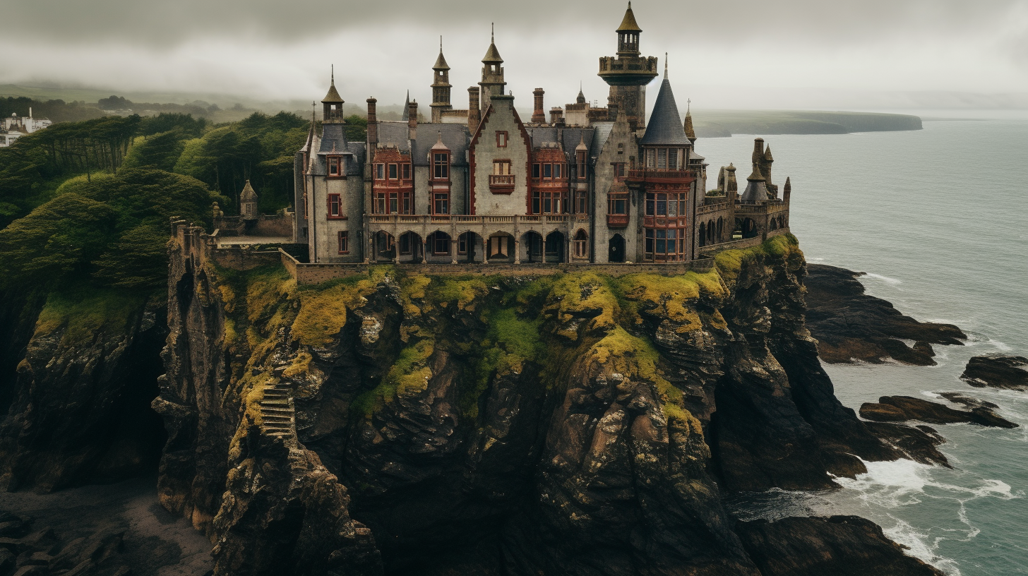 Sinister Gothic Cliff Manor in Scotland