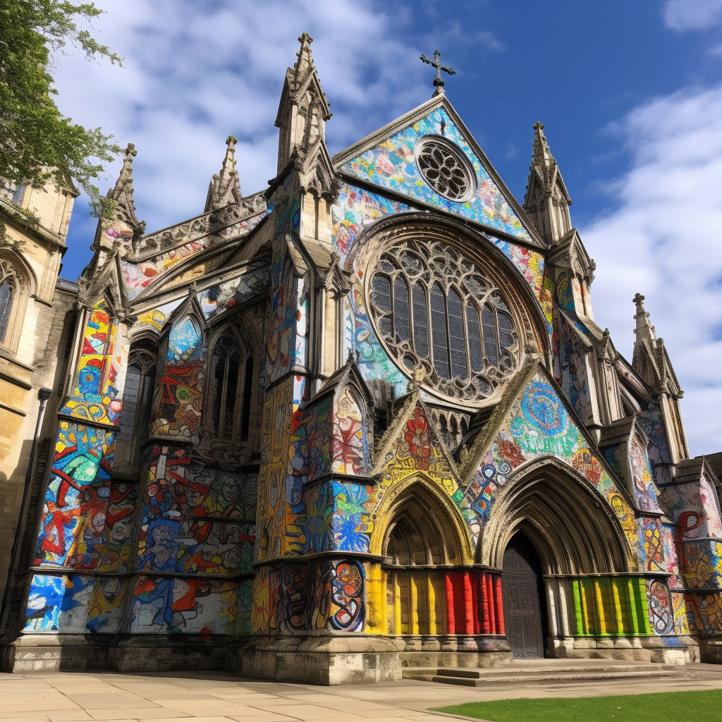 Graffiti covered York Minster by AddFuel