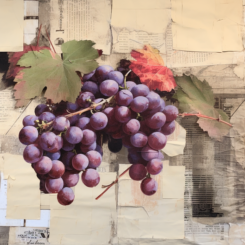 Closeup of Grape Patchwork Grocery Art