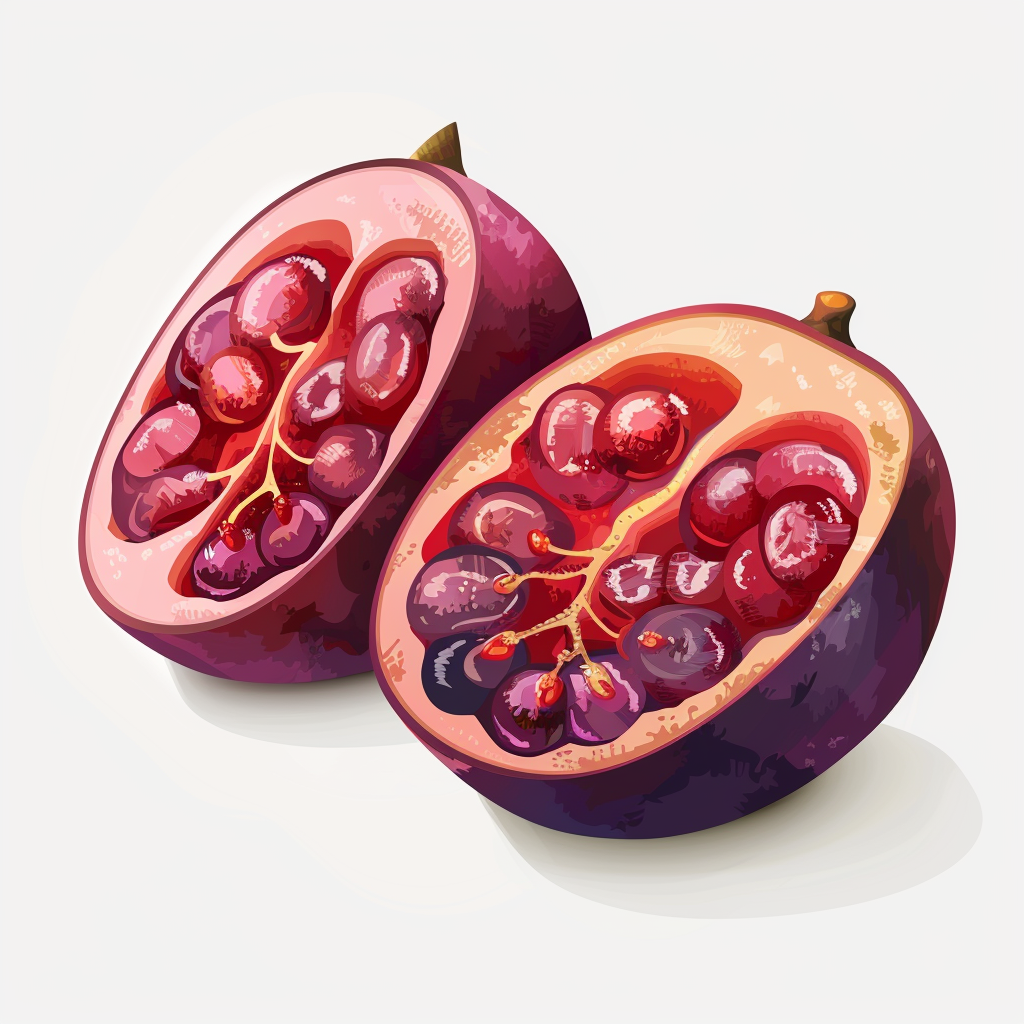 Grape fruit half vector white