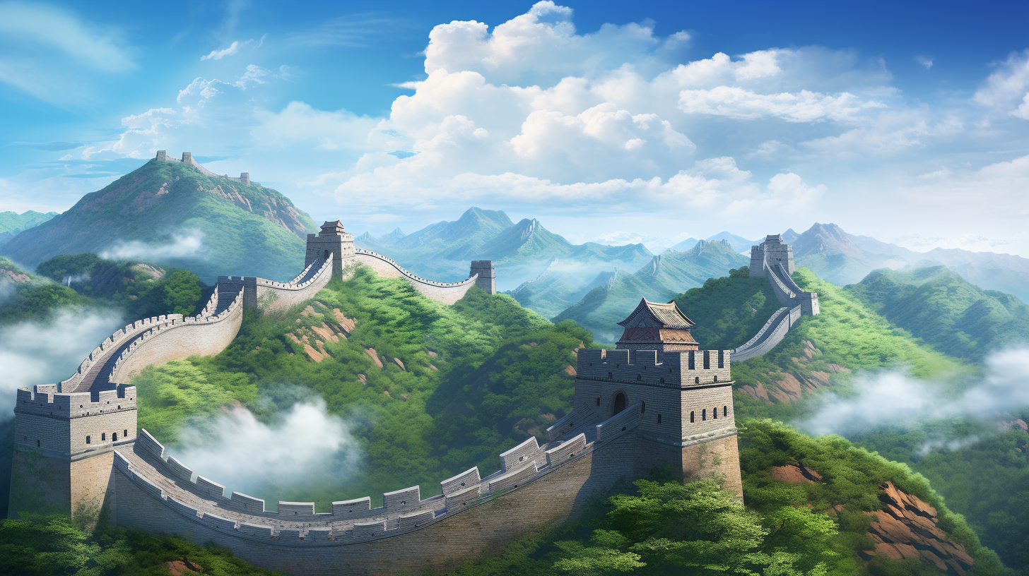 Majestic Great Wall of China scenery