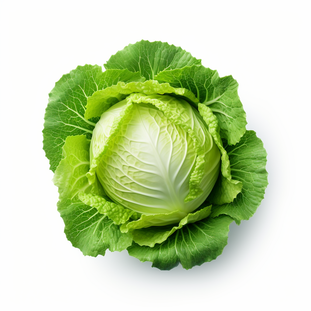 Green cabbage on white background