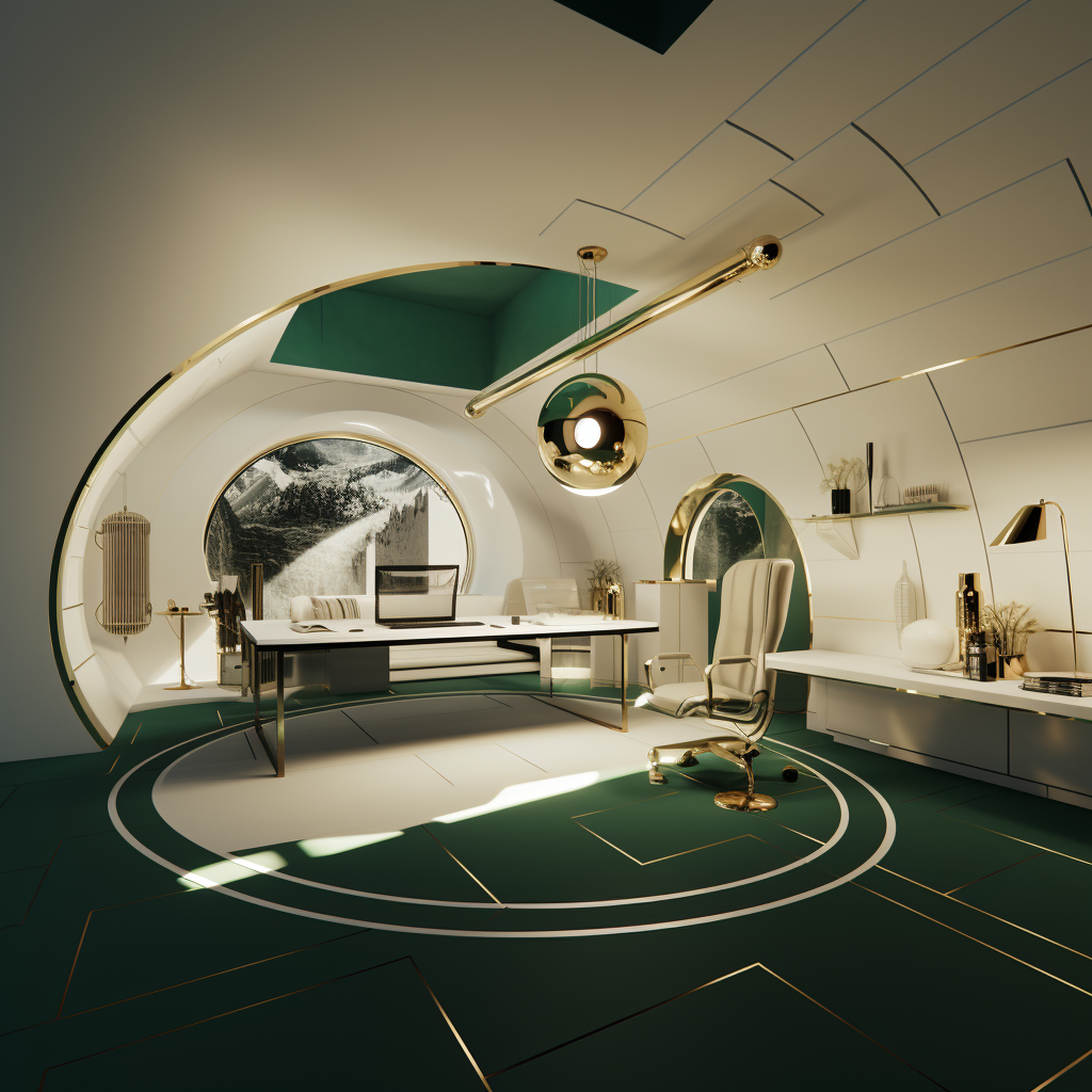 Beautiful 360 Degree Green and Gold Archiviz