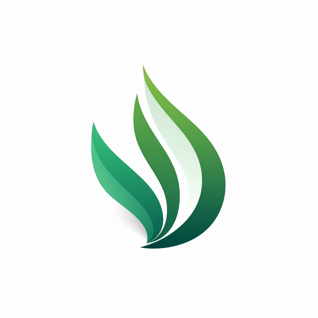 Green leaf minimalistic logo