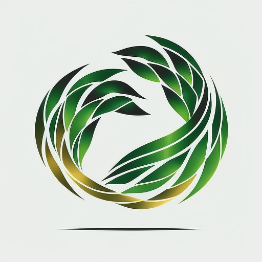 Green organic shape braid logo design