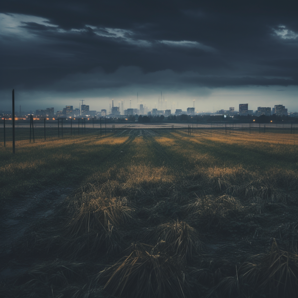 Grey day crop field in Germany