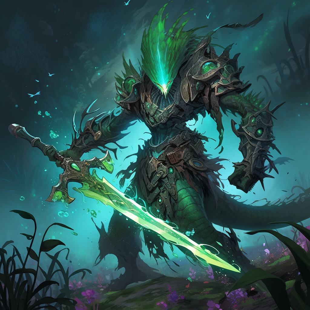 Seaweed knight with vorpal blade