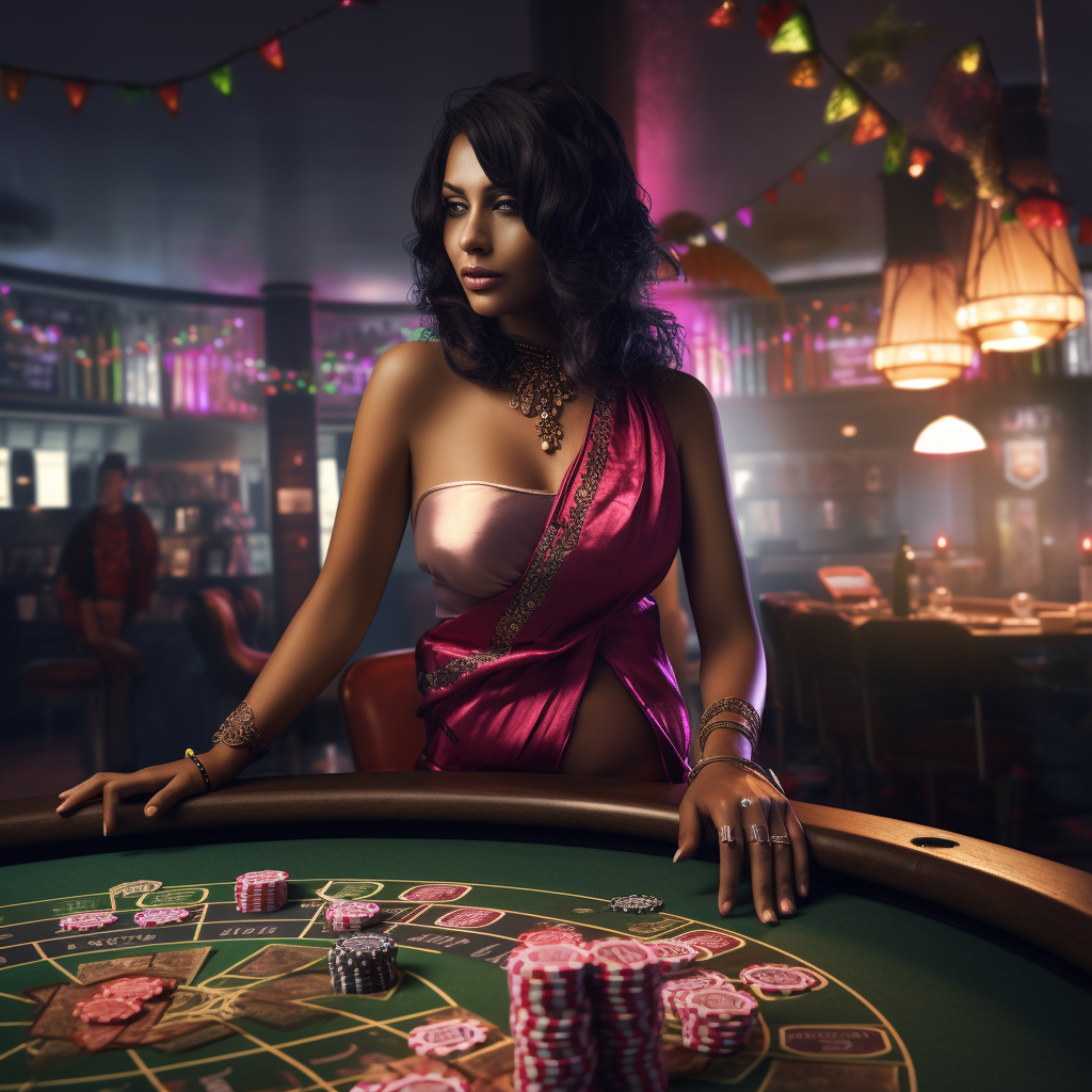 Bangladesh female casino dealer in GTA5 gamestyle