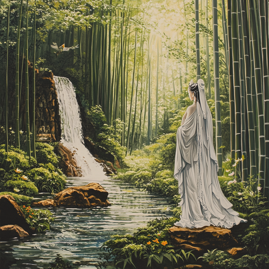 Graceful Guanyin in Bamboo Forest