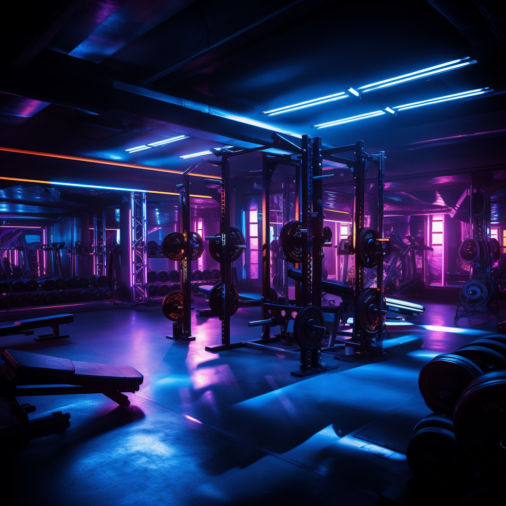 Neon lights gym theme image