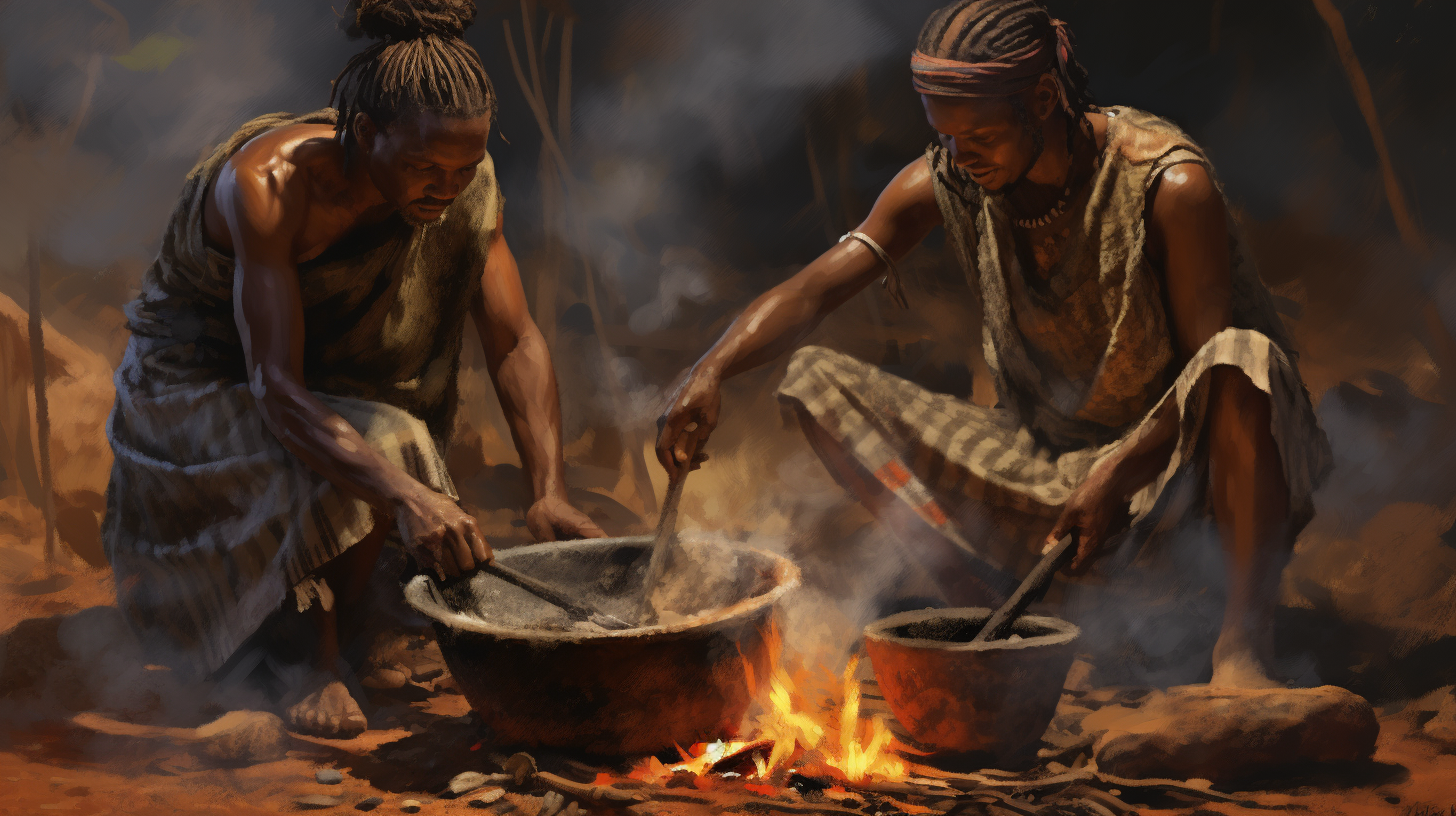 Hadza People Making Steel