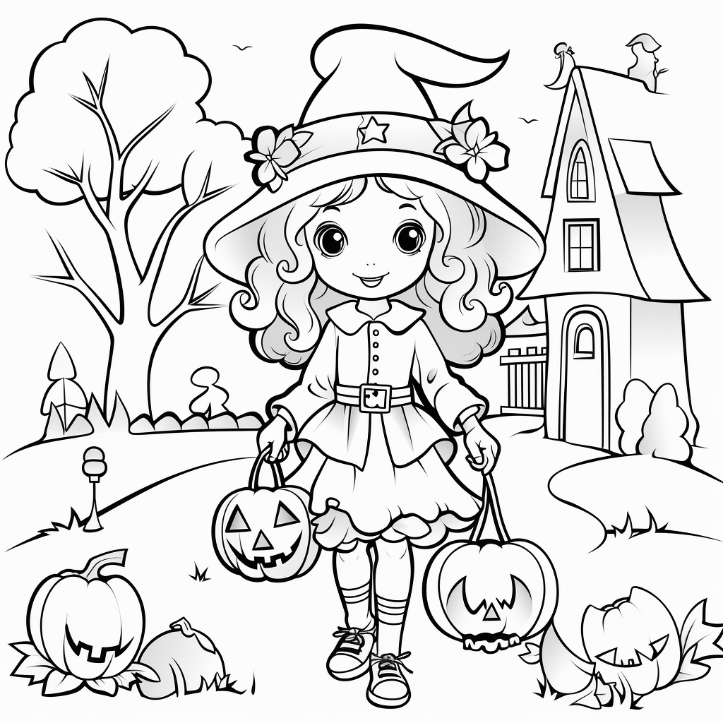 Simple Halloween Coloring Page